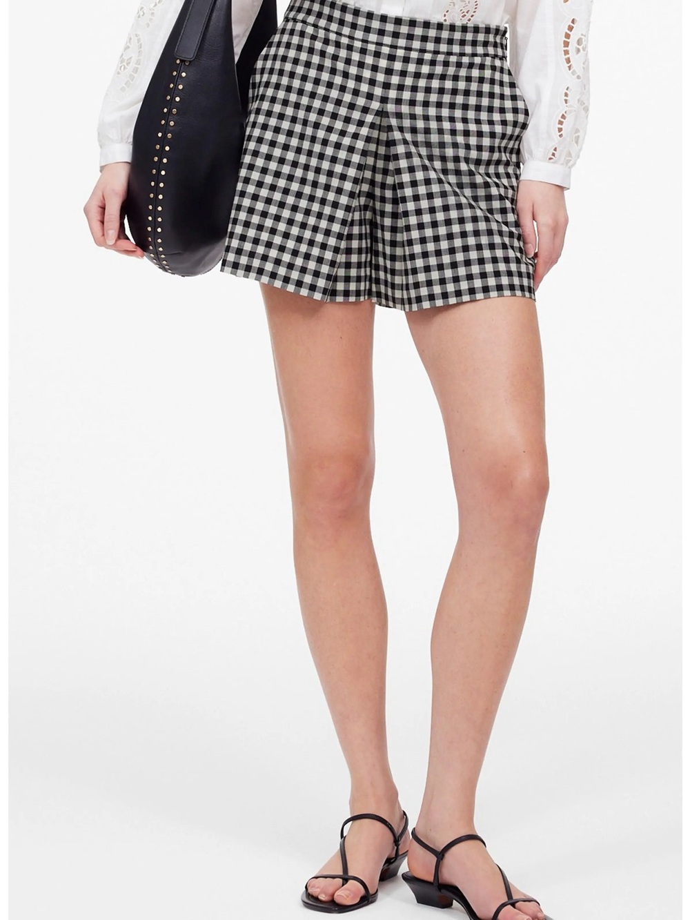 Madewell Black & White Gingham Mini Skort